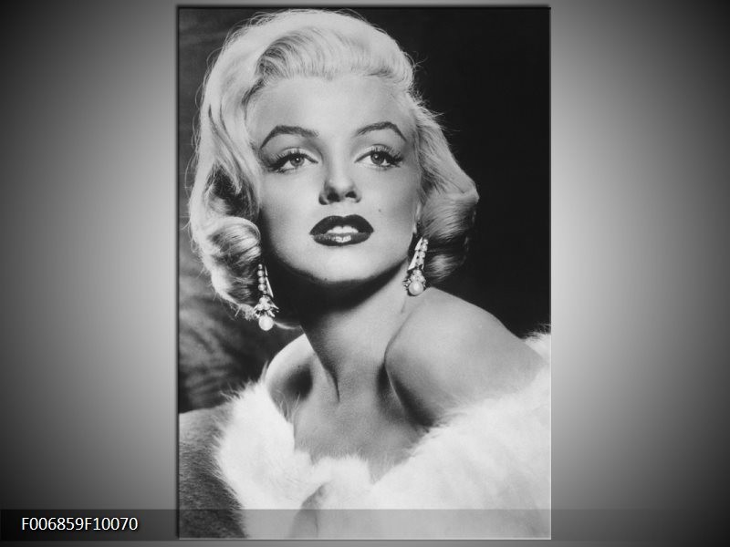 Compatibel met Ervaren persoon toevoegen Canvas Schilderij Marilyn Monroe | Zwart, Wit, Grijs